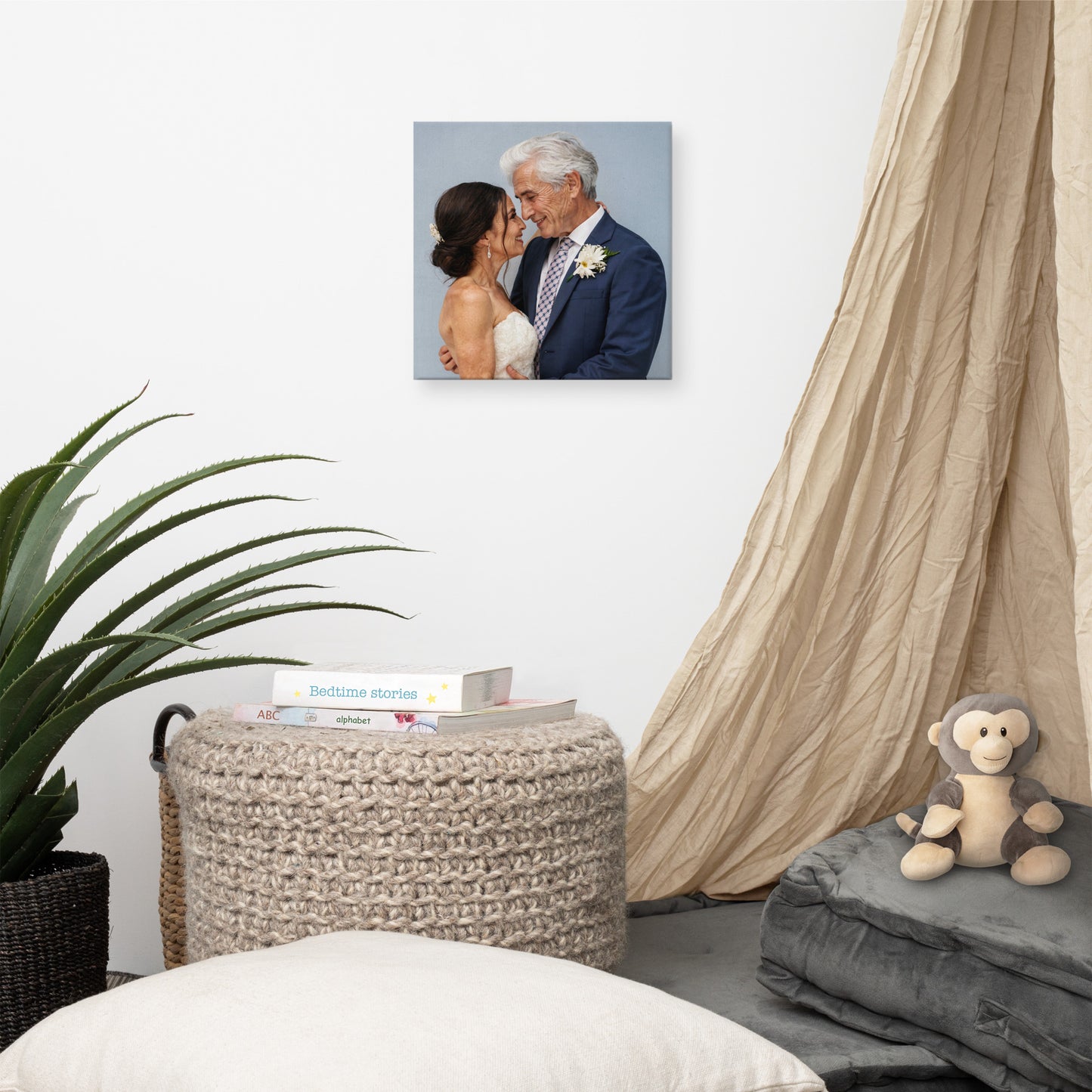 Ewige Verbindung – Kleine personalisierte gealterte Paar-Leinwand (12"x12")