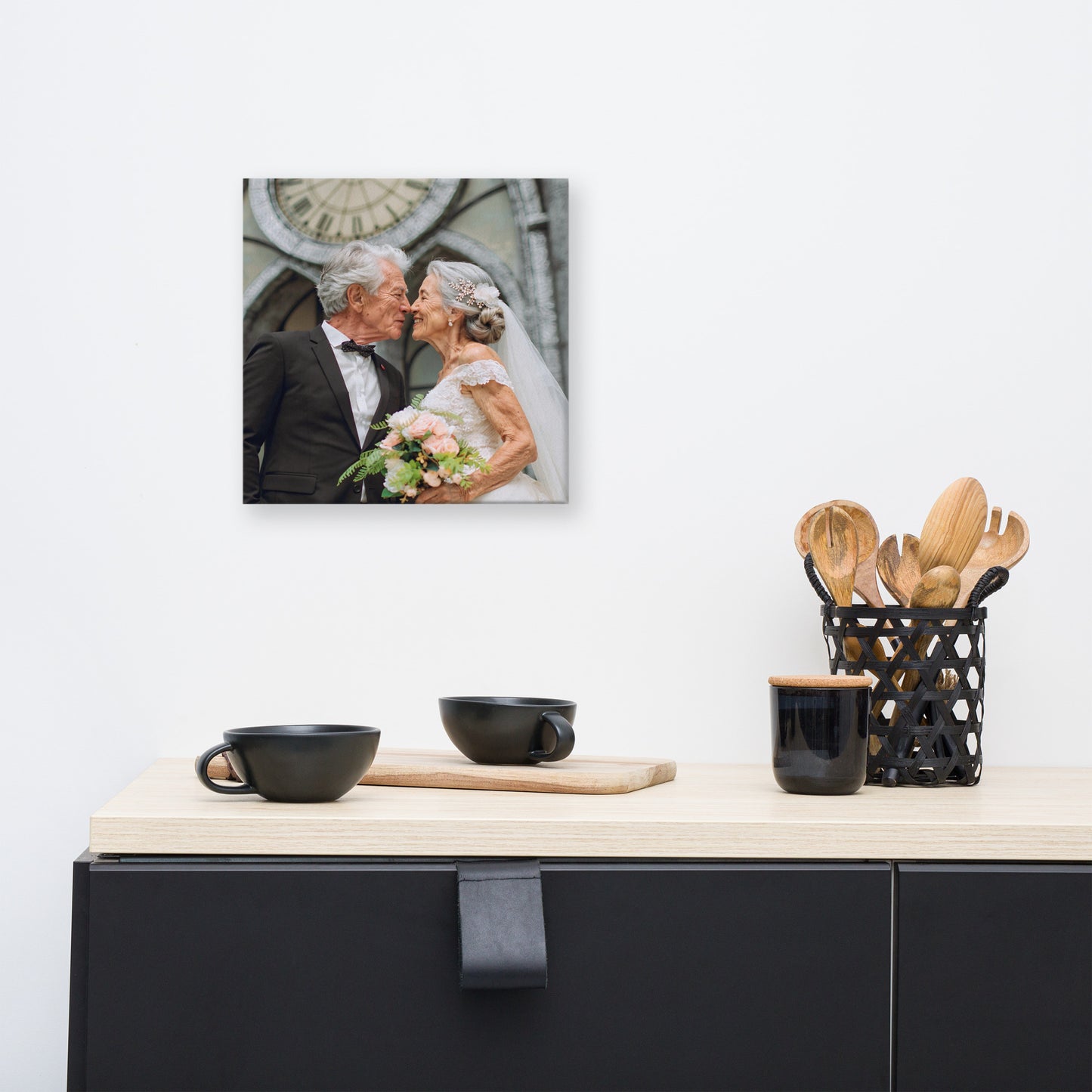 Ewige Verbindung – Kleine personalisierte gealterte Paar-Leinwand (12"x12")