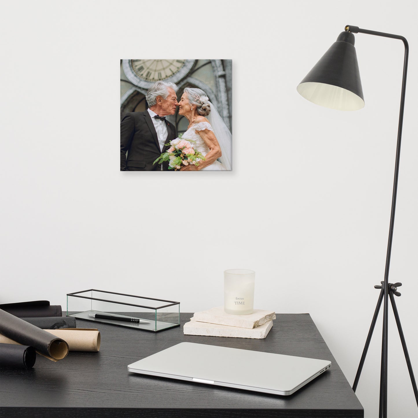 Ewige Verbindung – Kleine personalisierte gealterte Paar-Leinwand (12"x12")