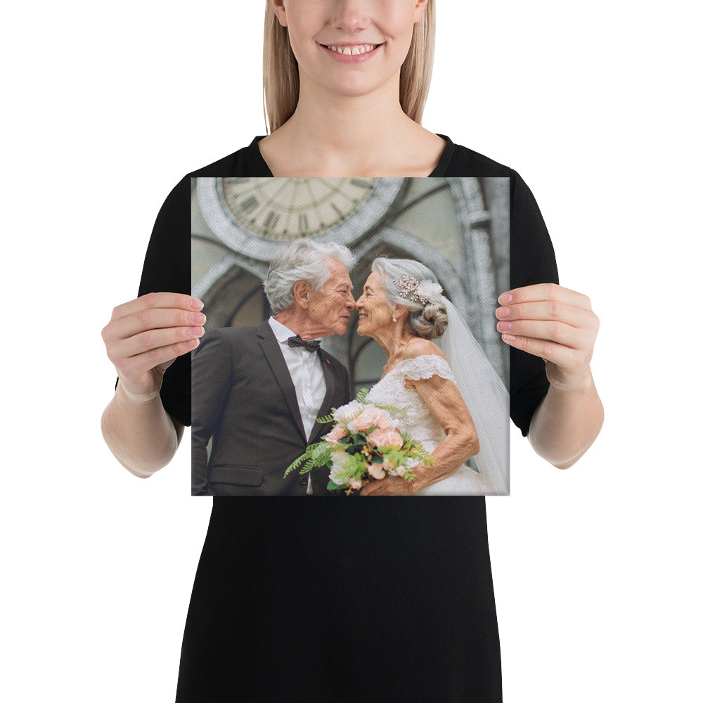 Ewige Verbindung – Kleine personalisierte gealterte Paar-Leinwand (12"x12")