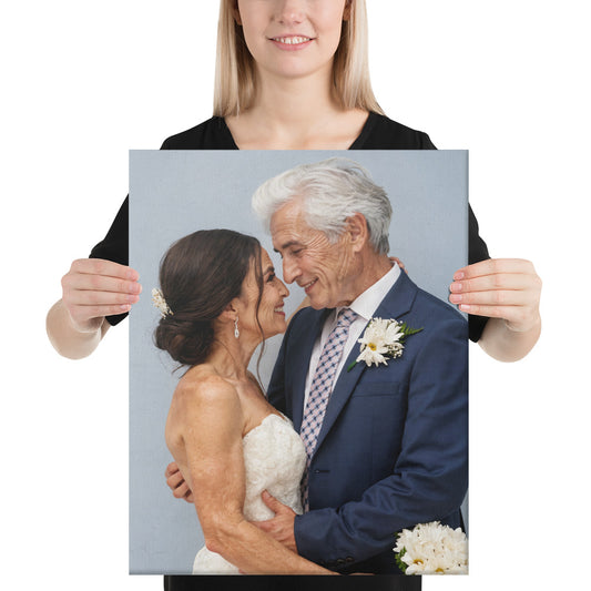 Growing Old Together – Medium Personalized Aged Canvas (16"x20")
