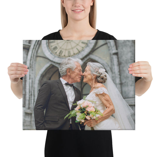 Growing Old Together – Medium Personalized Aged Canvas (16"x20")