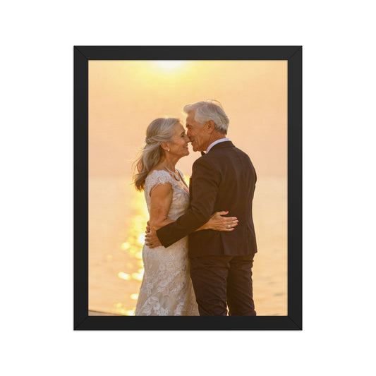 Framed Timeless Love – Personalized Aged Portrait (11"x14" Framed Poster)