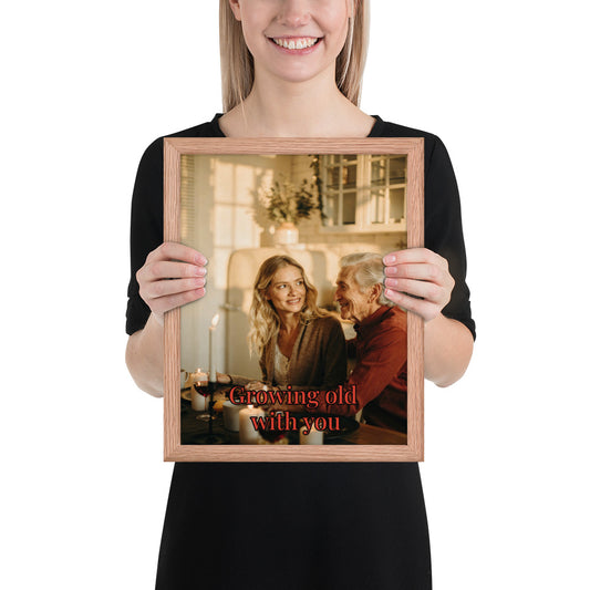 Framed Timeless Love – Personalized Aged Portrait (11"x14" Framed Poster)