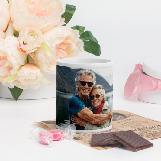 Personalized White Glossy Mug - Timeless Love in Every Sip
