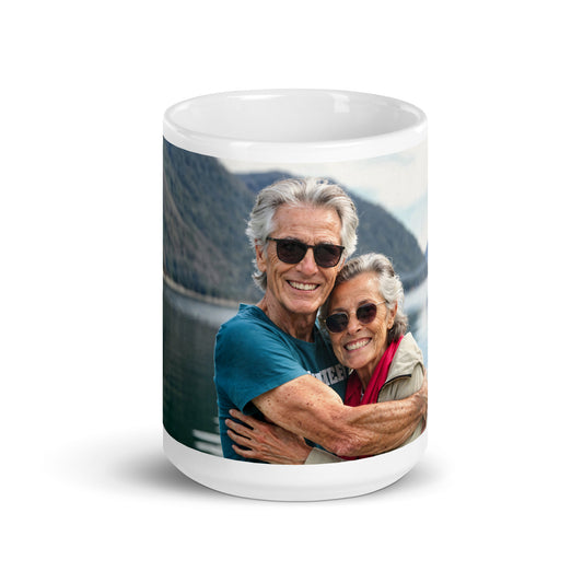 Personalized White Glossy Mug - Timeless Love in Every Sip
